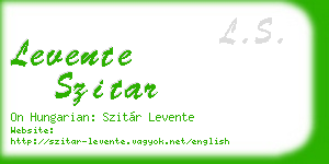 levente szitar business card